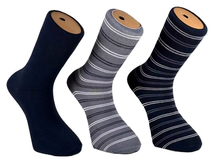 3-Pack Marinblå Lösresår strumpor bambu