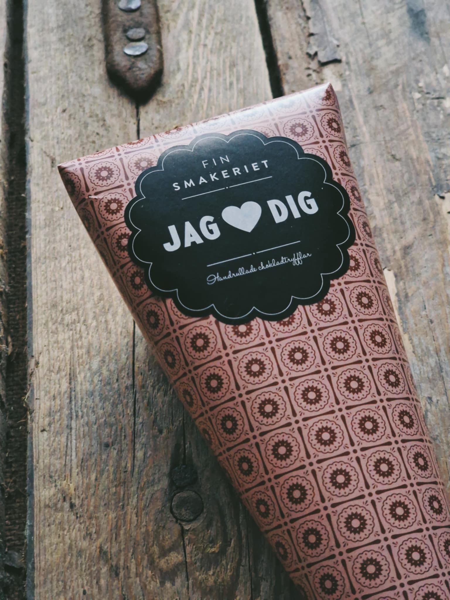 Chokladtryfflar "Jag <3 Dig"" strut - Finsmakeriet