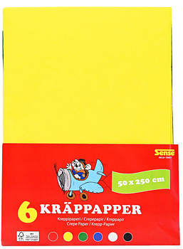 Kräppapper 6 olika färger
