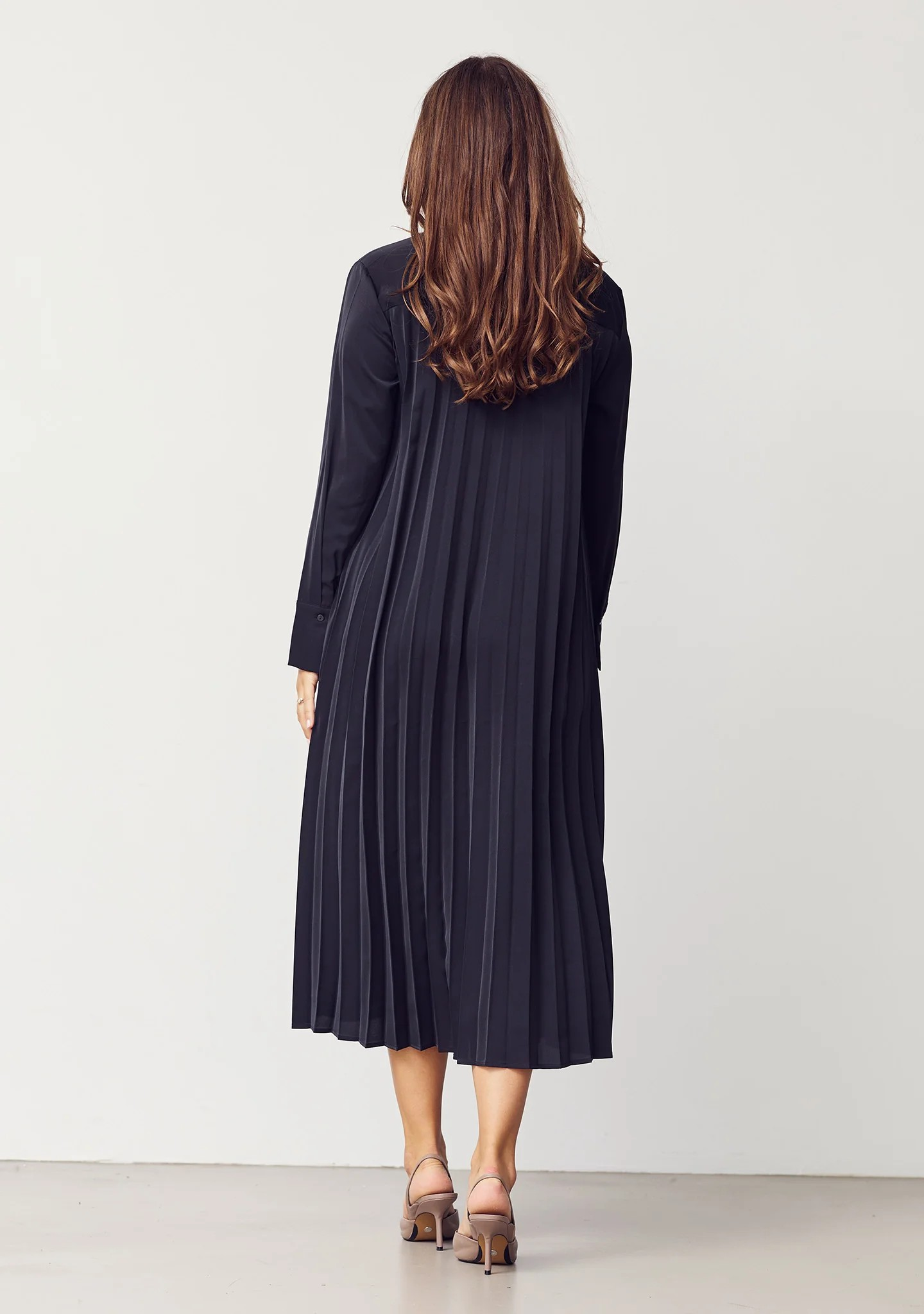 Frida Pleat Dress - Black - Isay