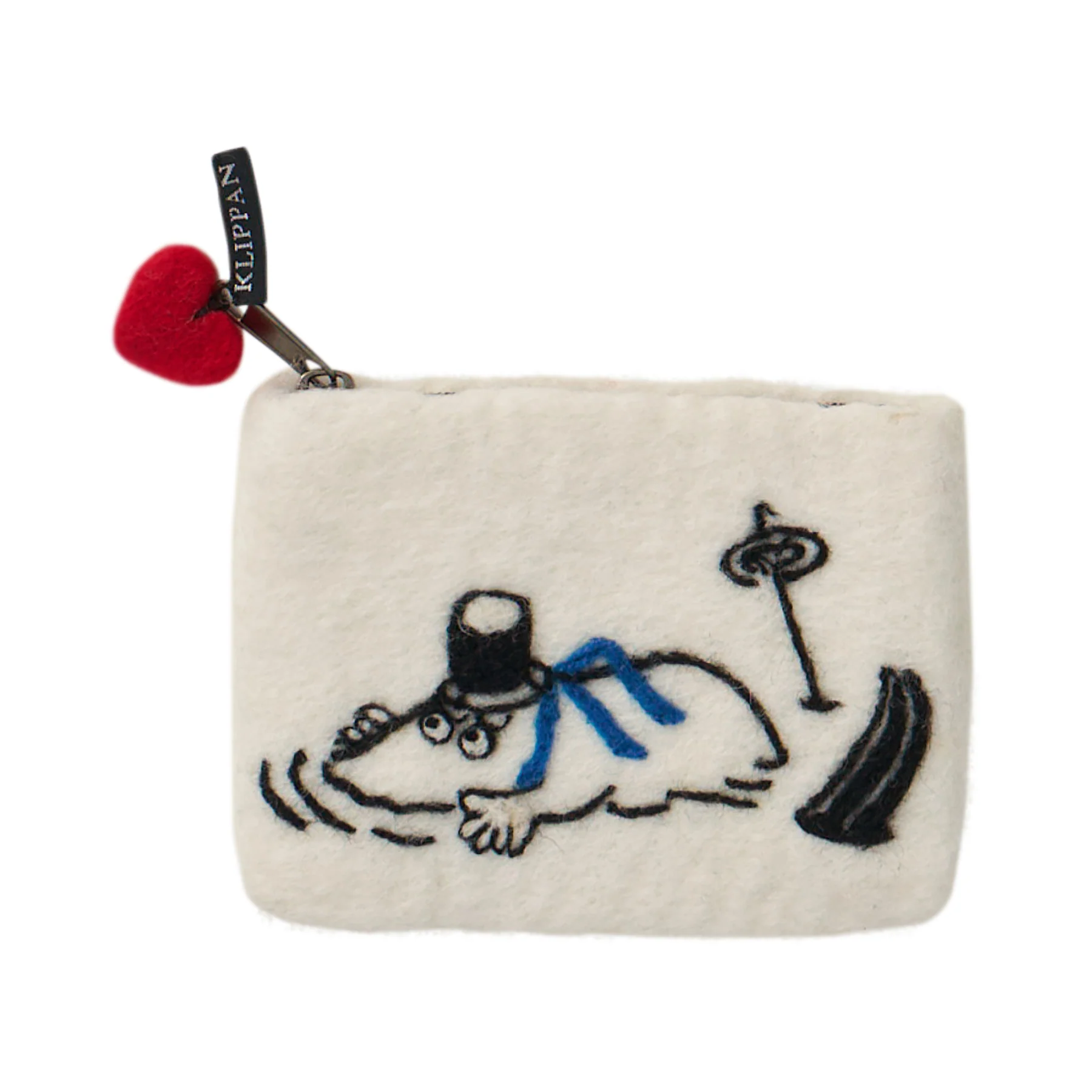 Moomin wool purse - Moomin father skiing