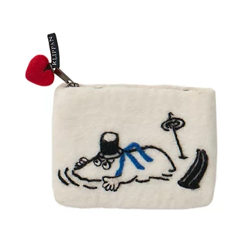Moomin wool purse - Moomin father skiing