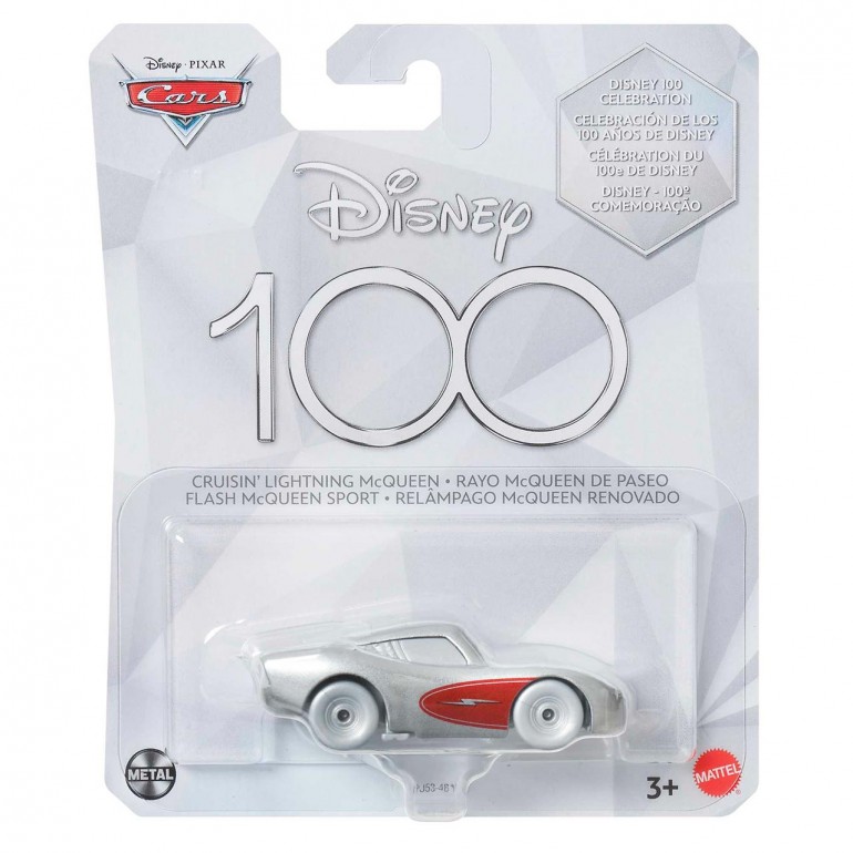 Disney Pixar Cars Silver Blixten McQueen 100th Anniversairy