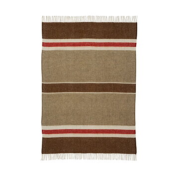 Ull rutete Stripe midi Brun Beige Rød Klippan Yllefabrik