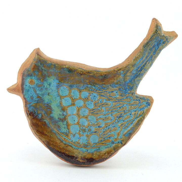 ガビ・シトロン-テングボーグ  鳥の陶板  13cm  1960年代