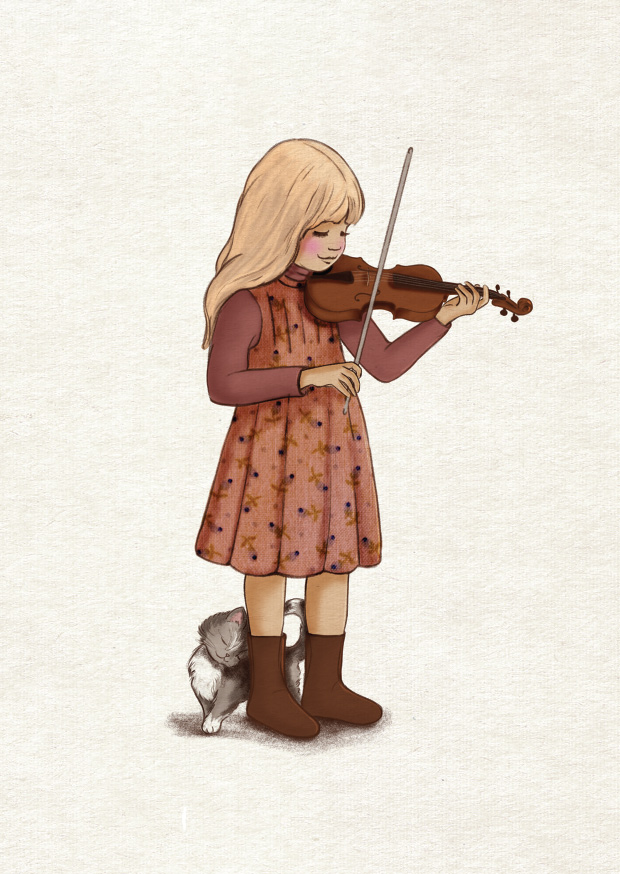 Violin, Postcard
