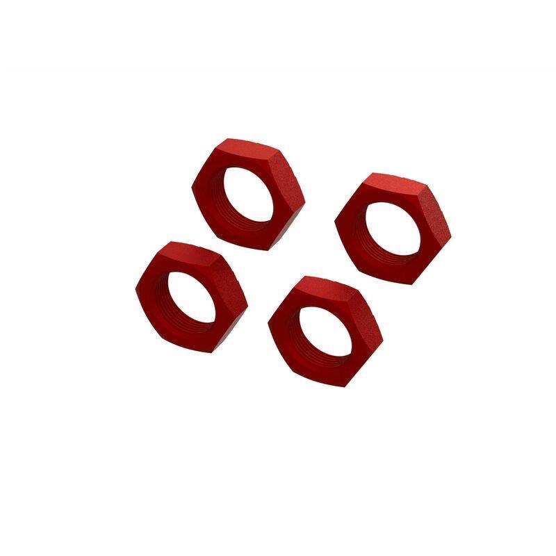 ARRMA Aluminum Wheel Nut, 24mm, Red (4)