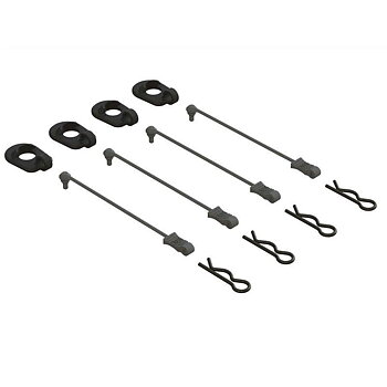 ARRMA Body Clip Retainers, Black (4): 1/5 Scale