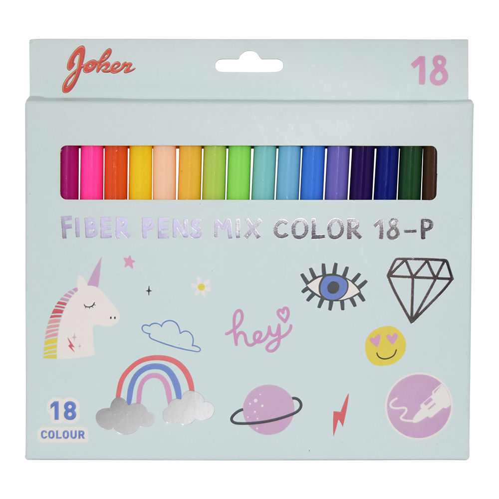 Fiber Pens Mix Color 18-Pack