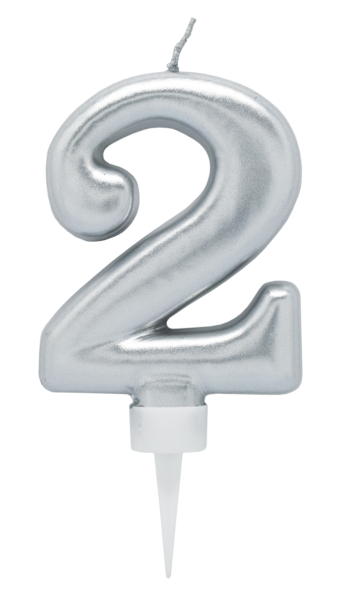 Tårtljus Silver 2 år