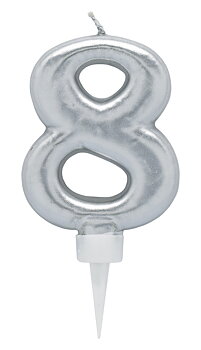 Tårtljus Silver 8 år