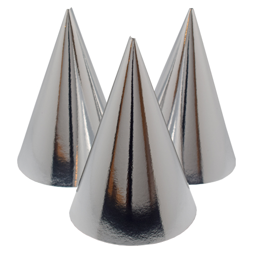 Party Hattar Foil Silver 6-Pack