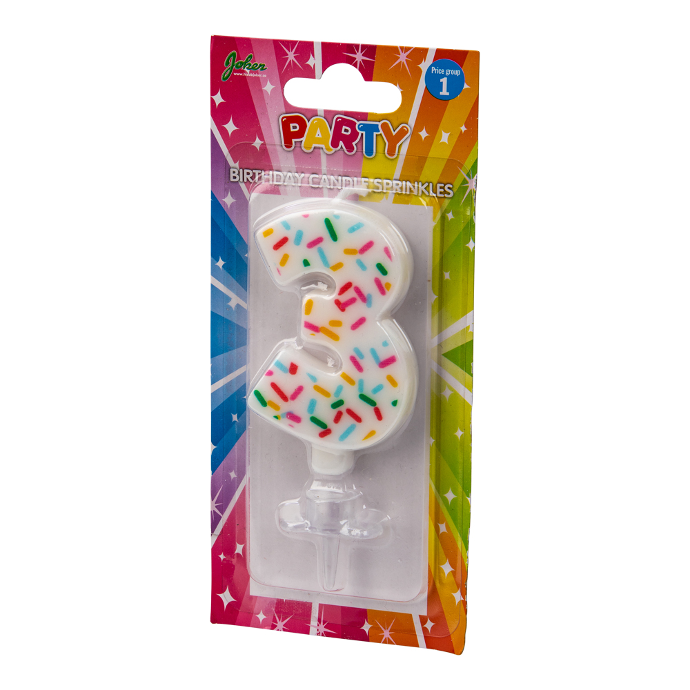 Tårtljus SPRINKLES 3 år