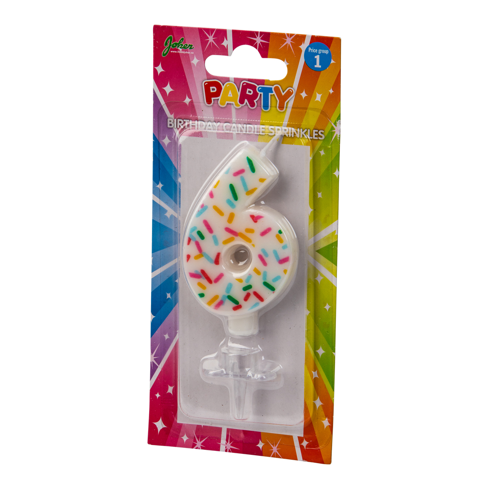 Tårtljus SPRINKLES 6 år