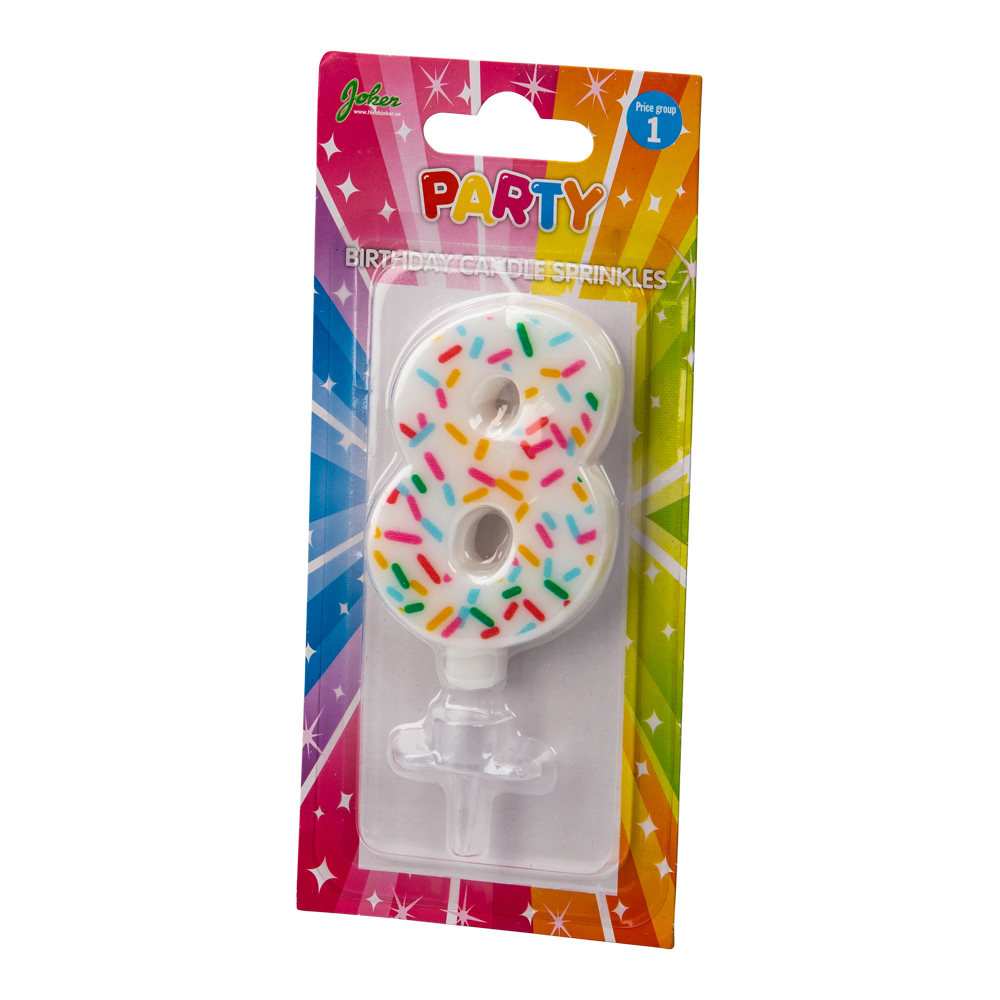 Tårtljus SPRINKLES 8 år