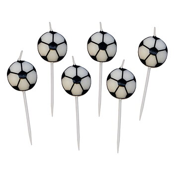 Tårtljus Footboll 6-pack