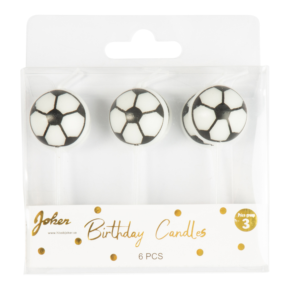 Tårtljus Footboll 6-pack