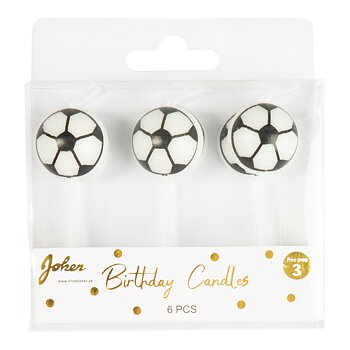 Tårtljus Footboll 6-pack