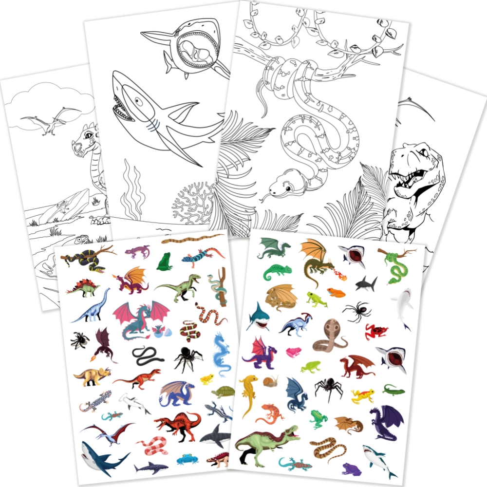 Sense Målarbok Läskiga Djur M Stickers Fsc® - 2