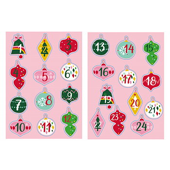 Julkalenderklistermärken 1-24