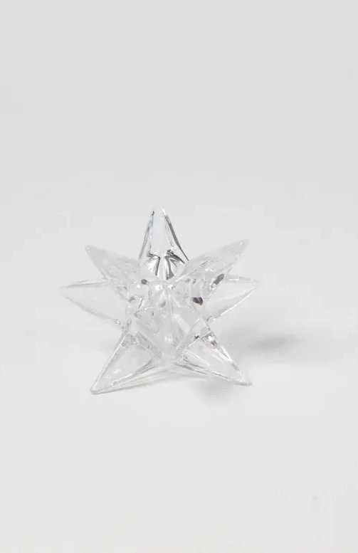 Candle holder - Candlestick - Star - Glass - Glass star - 9.5x9.5 cm - 2