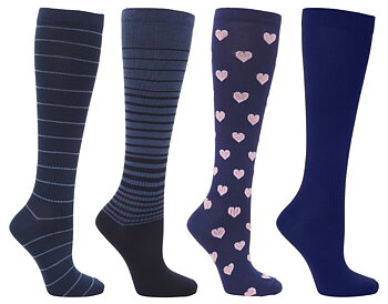 4-pack Zent Support Socks Bamboo Navy Blue