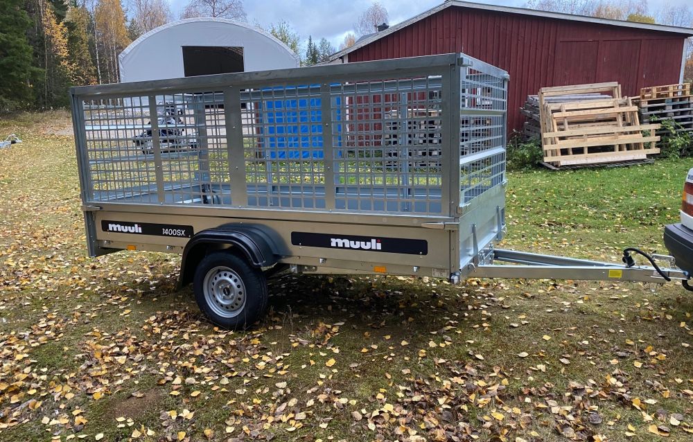 Nätgrindsvagn Muuli 1400SX + Nätgrind/Gallergrind 90cm (EU-Trailer/80 Km/h) - 3