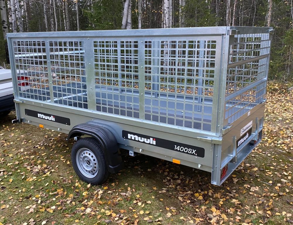 Nätgrindsvagn Muuli 1400SX + Nätgrind/Gallergrind 90cm (EU-Trailer/80 Km/h) - 7