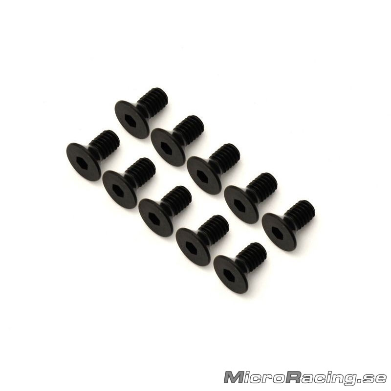 KYOSHO - M4x8mm Flat Head Screws, Hex, 10pcs