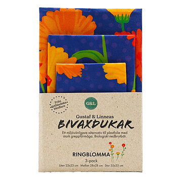 Gustaf & Linnea Bivaxduk Ringblomma 3-pack