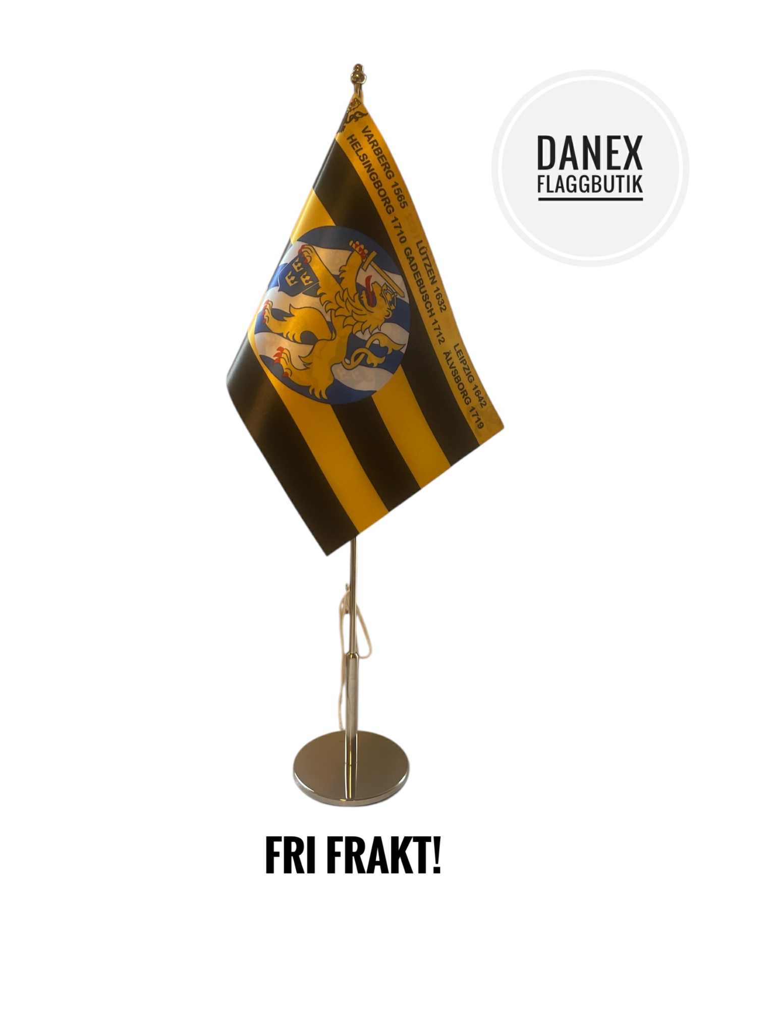 Älvsborgsbrigaden bordsflagga ink stång 