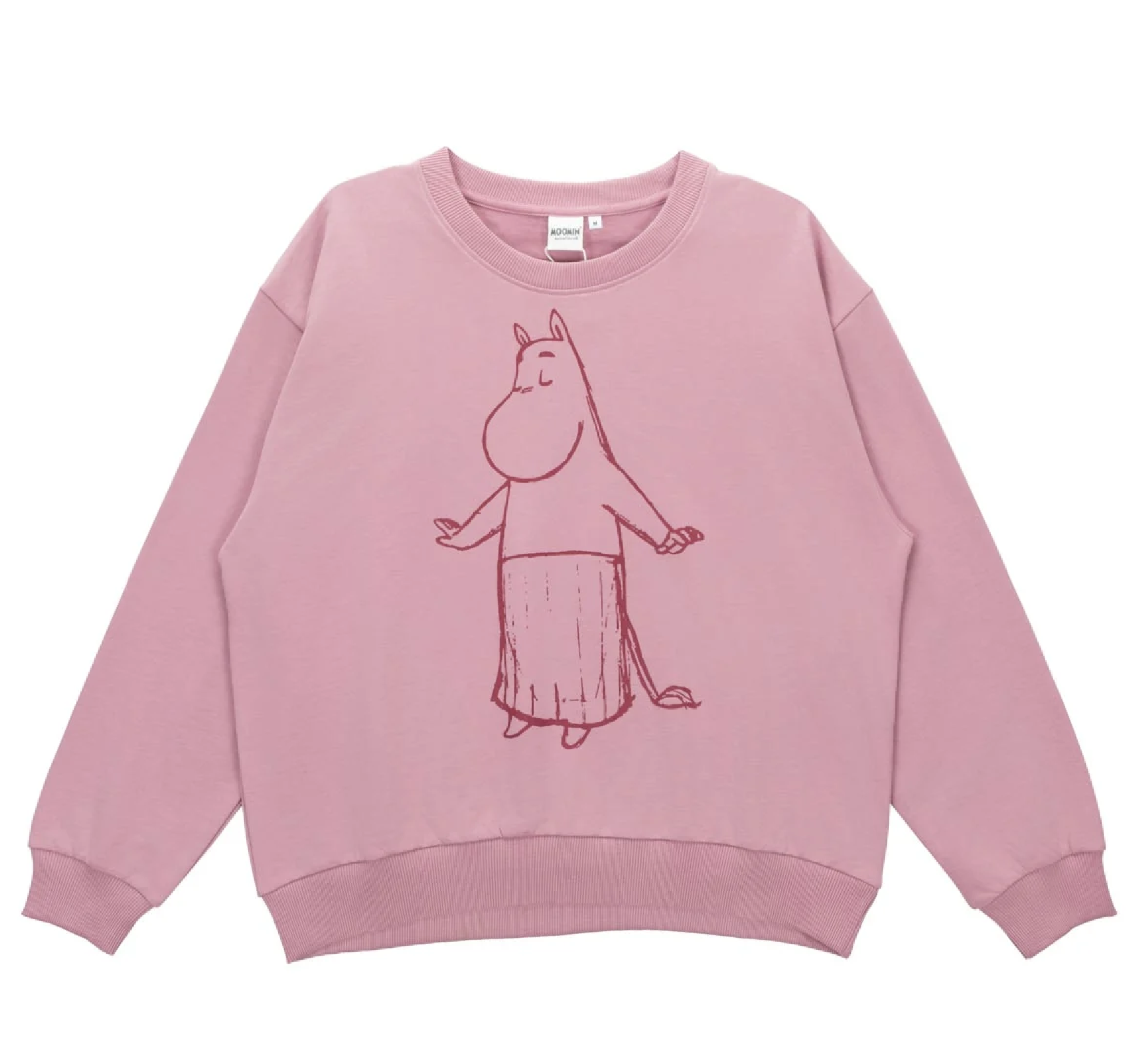 Mumin Dam Collegetröja - Prillig rosa