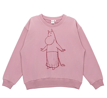 Mumin Dam Collegetröja - Prillig rosa