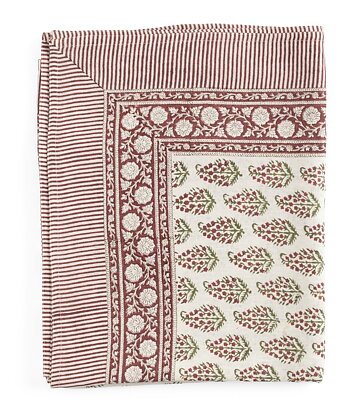 Duk |Linne  Persian Paisley | Red, Green & White - 150 x 350