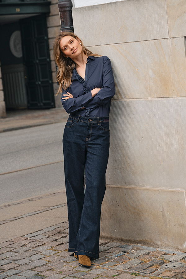 Mos Mosh - MMDara Deluxe Jeans Dark Blue 32 tums benlängd