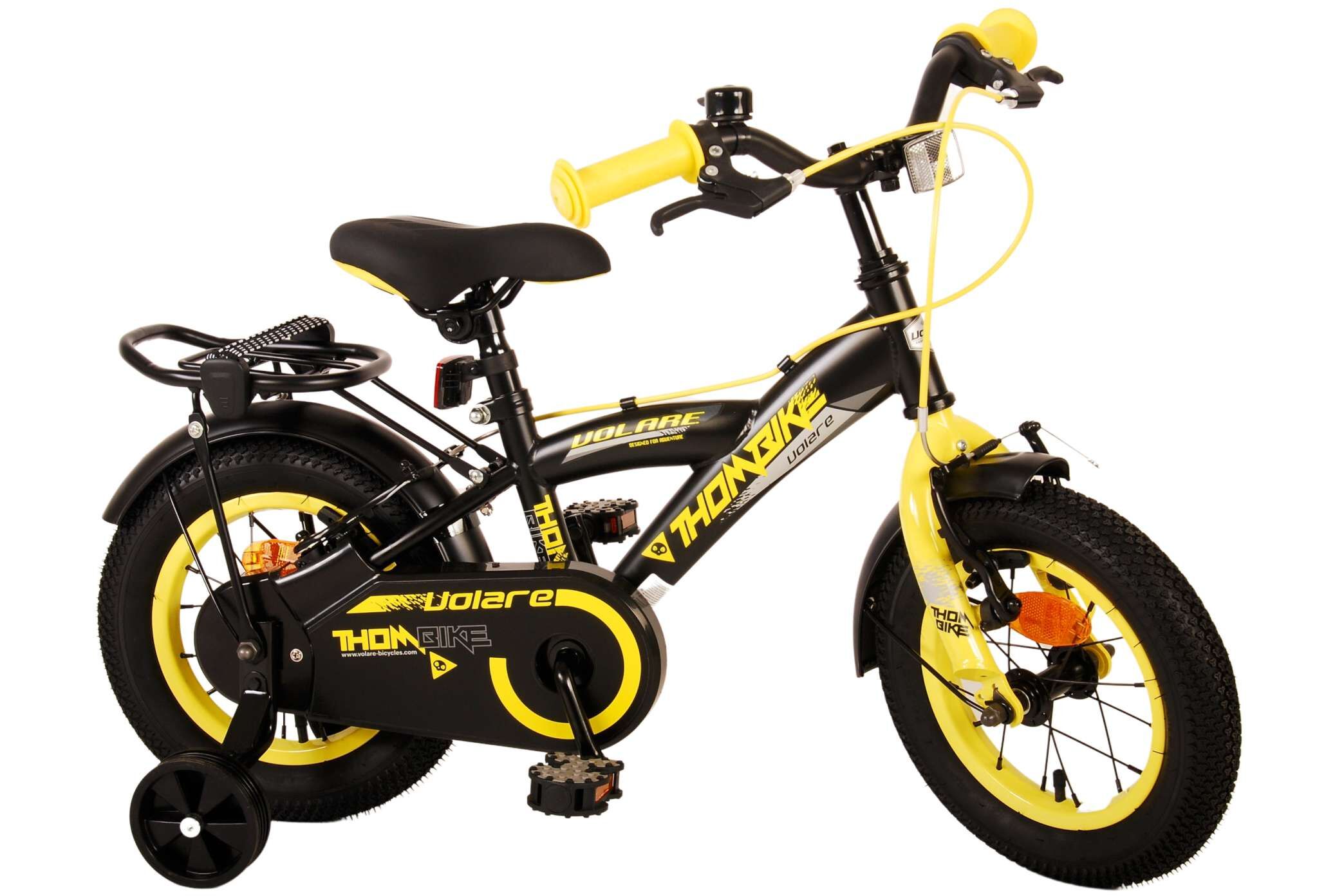 Barncykel Volare Thombike 12 tum – Svart/Gul för barn 3–4 år - 2