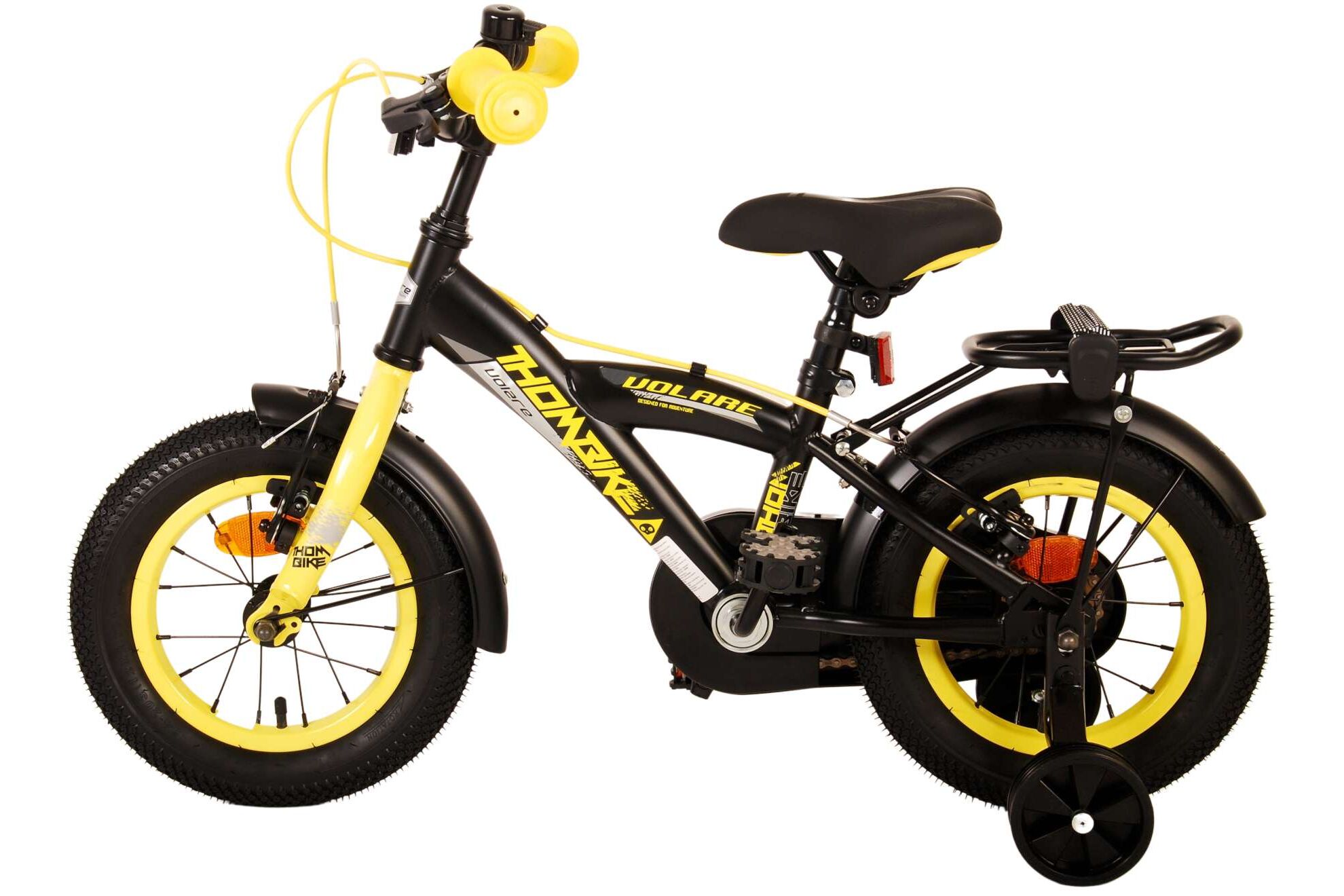 Barncykel Volare Thombike 12 tum – Svart/Gul för barn 3–4 år - 12