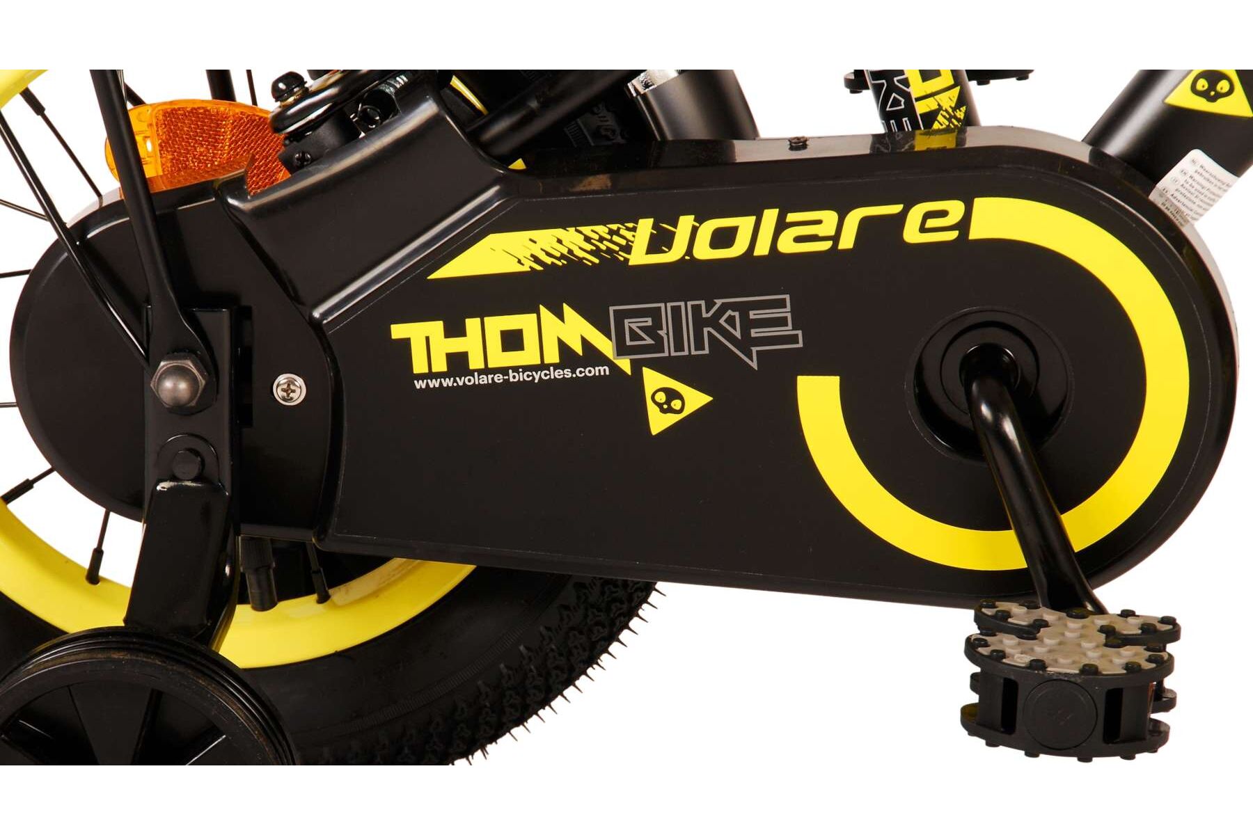 Barncykel Volare Thombike 12 tum – Svart/Gul för barn 3–4 år - 5