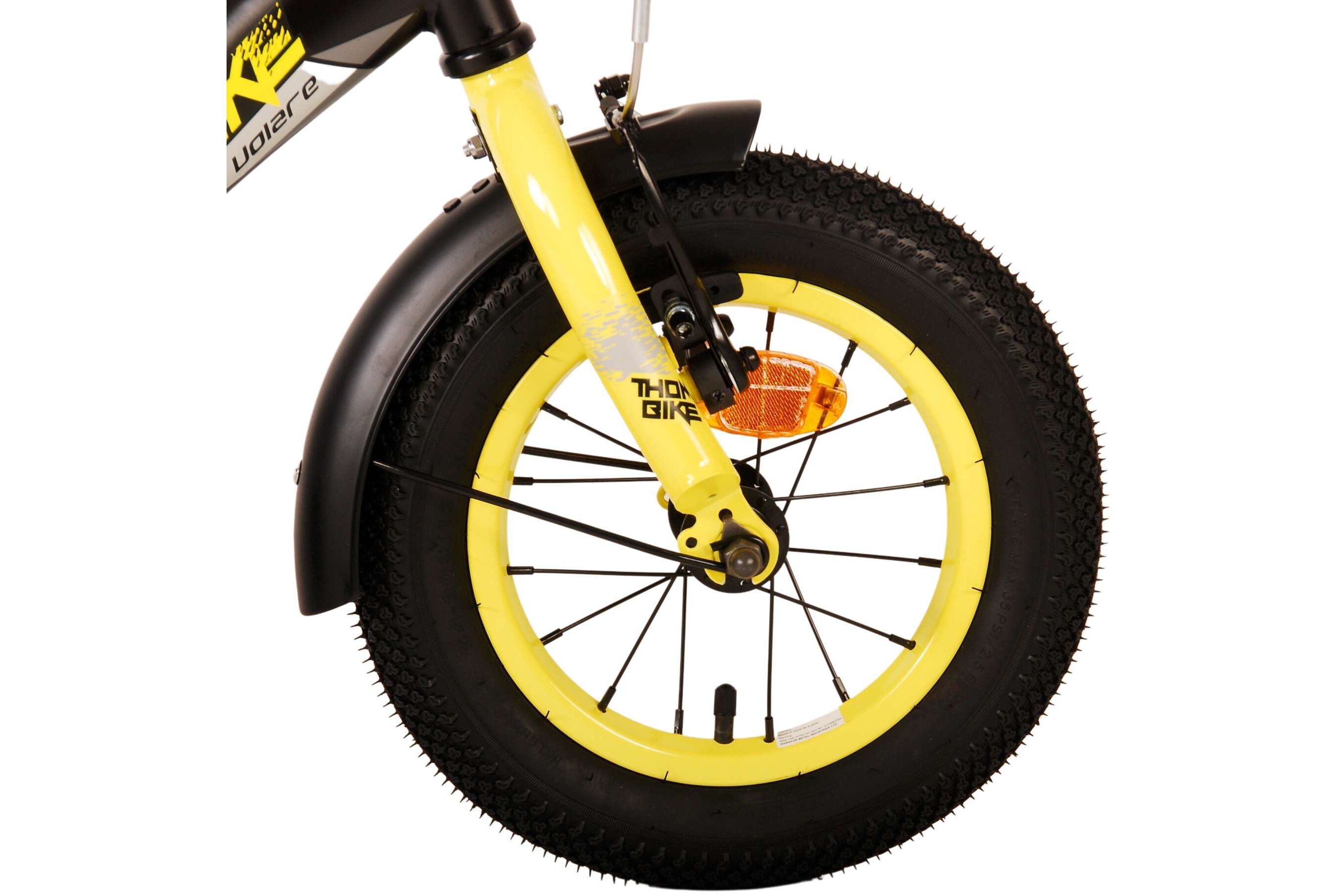 Barncykel Volare Thombike 12 tum – Svart/Gul för barn 3–4 år - 4