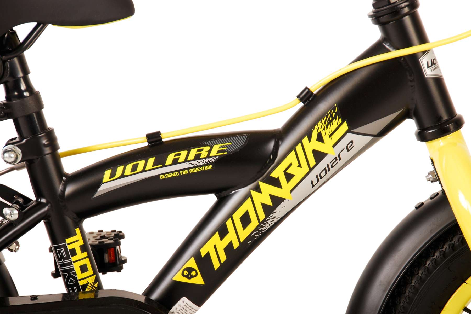 Barncykel Volare Thombike 12 tum – Svart/Gul för barn 3–4 år - 6