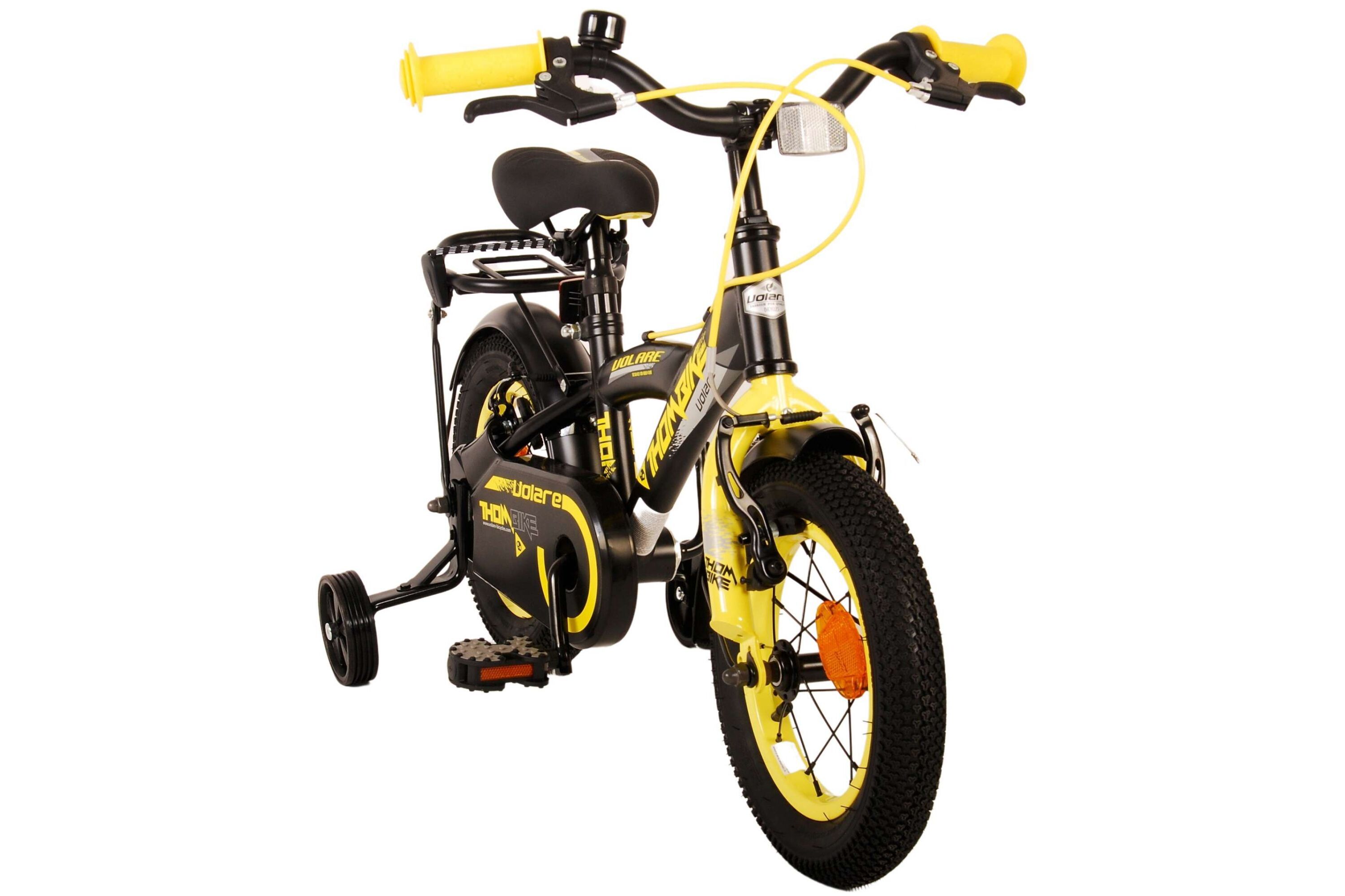Barncykel Volare Thombike 12 tum – Svart/Gul för barn 3–4 år - 9