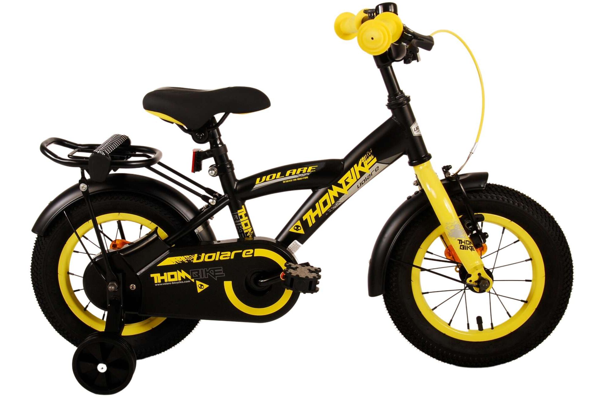 Barncykel Volare Thombike 12 tum – Svart/Gul för barn 3–4 år - 13