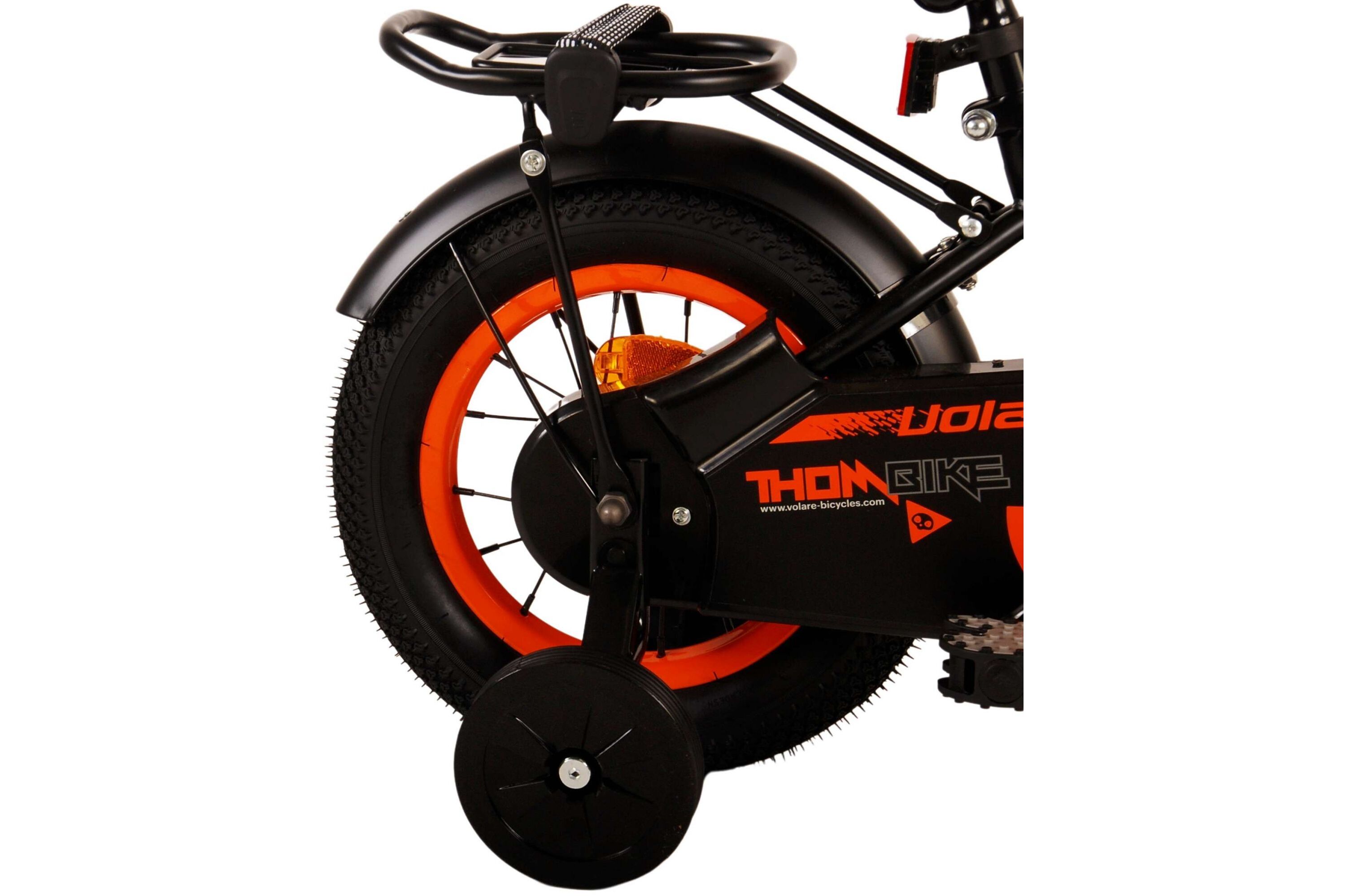 Barncykel Volare Thombike 12 tum – Svart/Orange för barn 3–4 år - 3