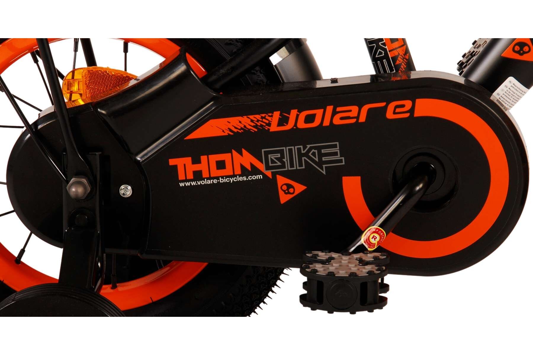 Barncykel Volare Thombike 12 tum – Svart/Orange för barn 3–4 år - 5