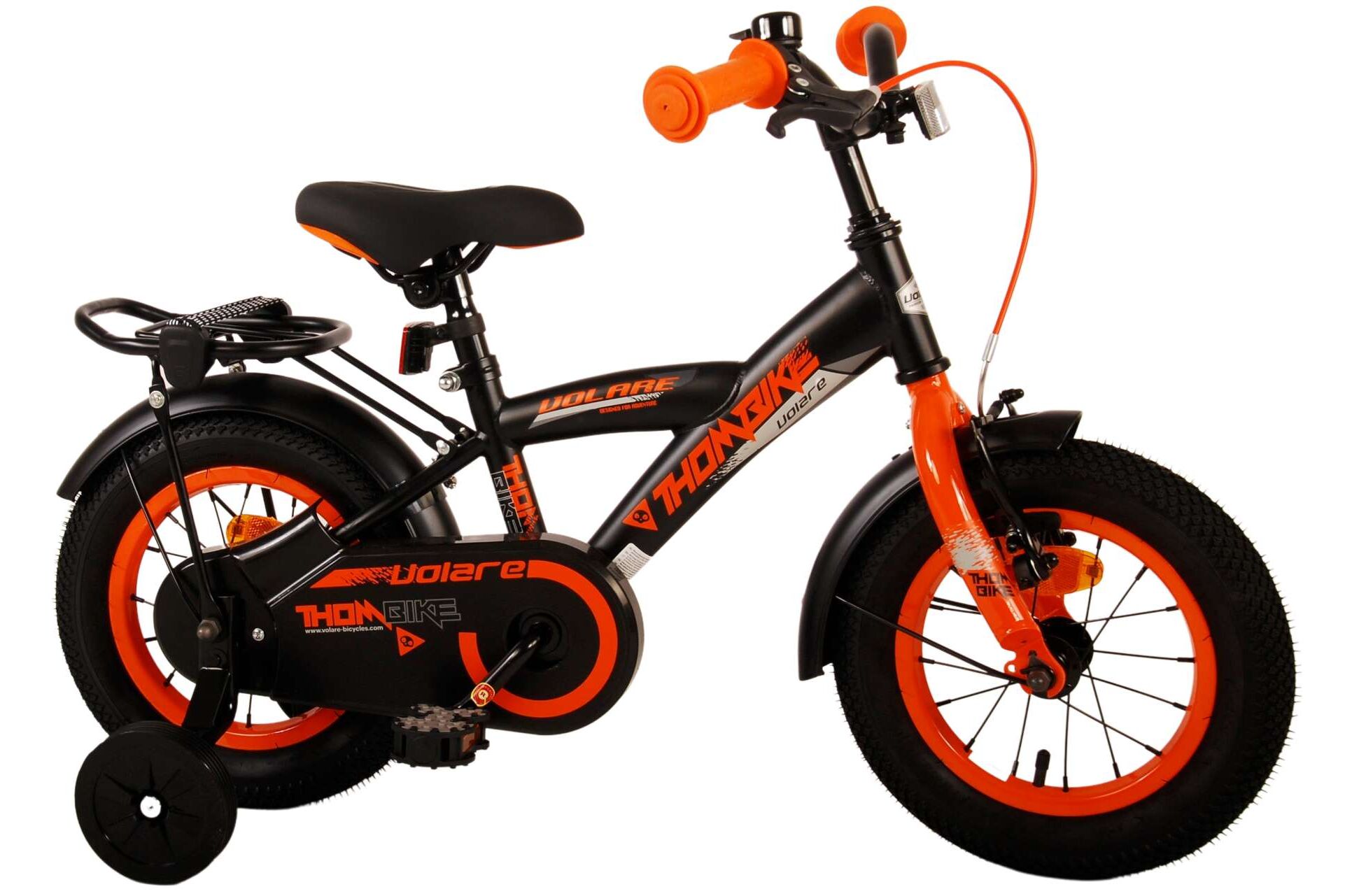 Barncykel Volare Thombike 12 tum – Svart/Orange för barn 3–4 år