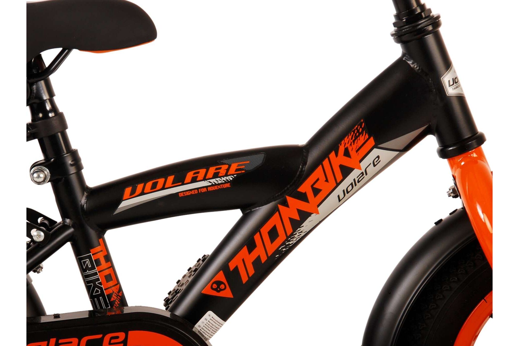 Barncykel Volare Thombike 12 tum – Svart/Orange för barn 3–4 år - 6