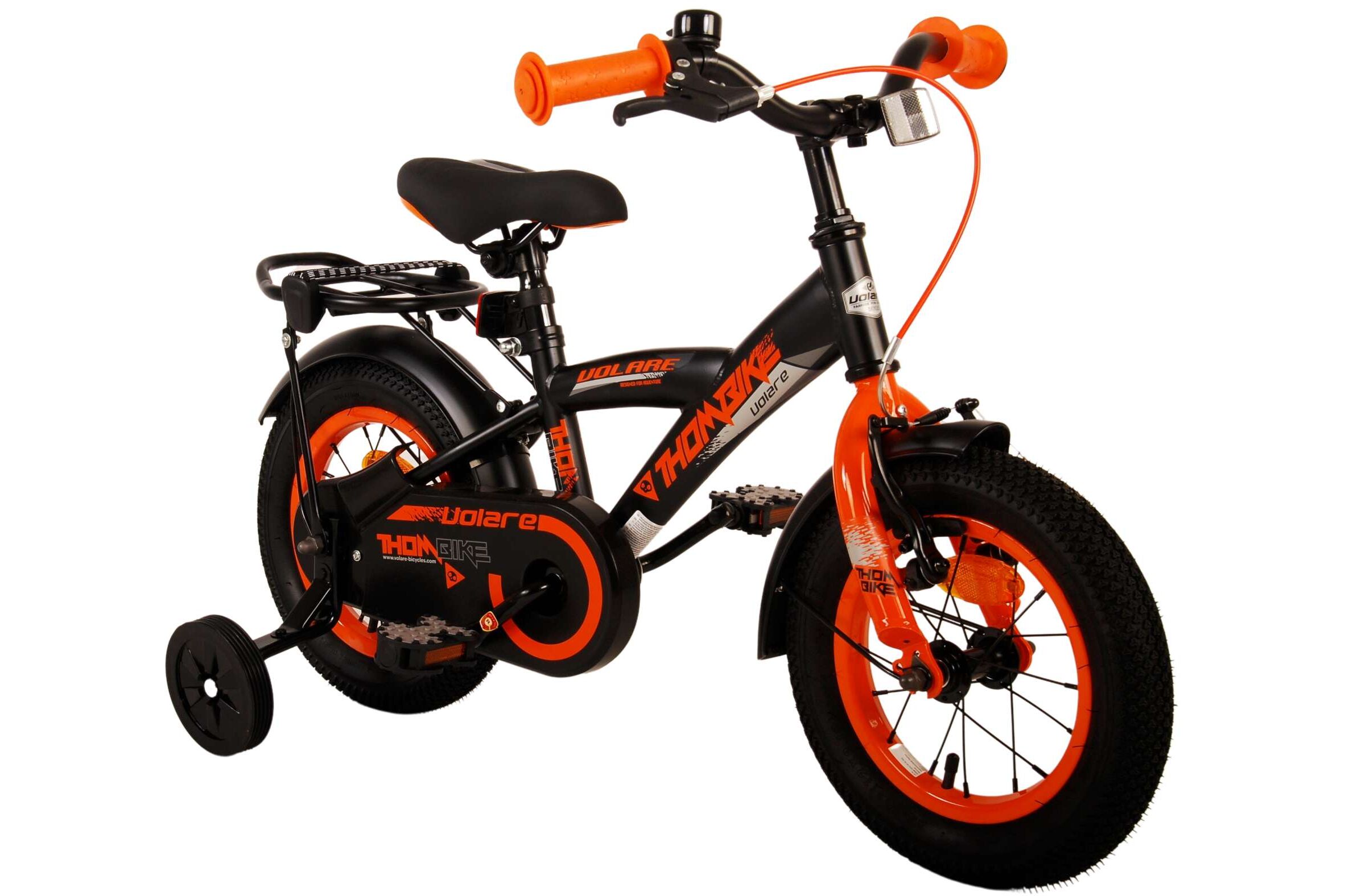 Barncykel Volare Thombike 12 tum – Svart/Orange för barn 3–4 år - 9