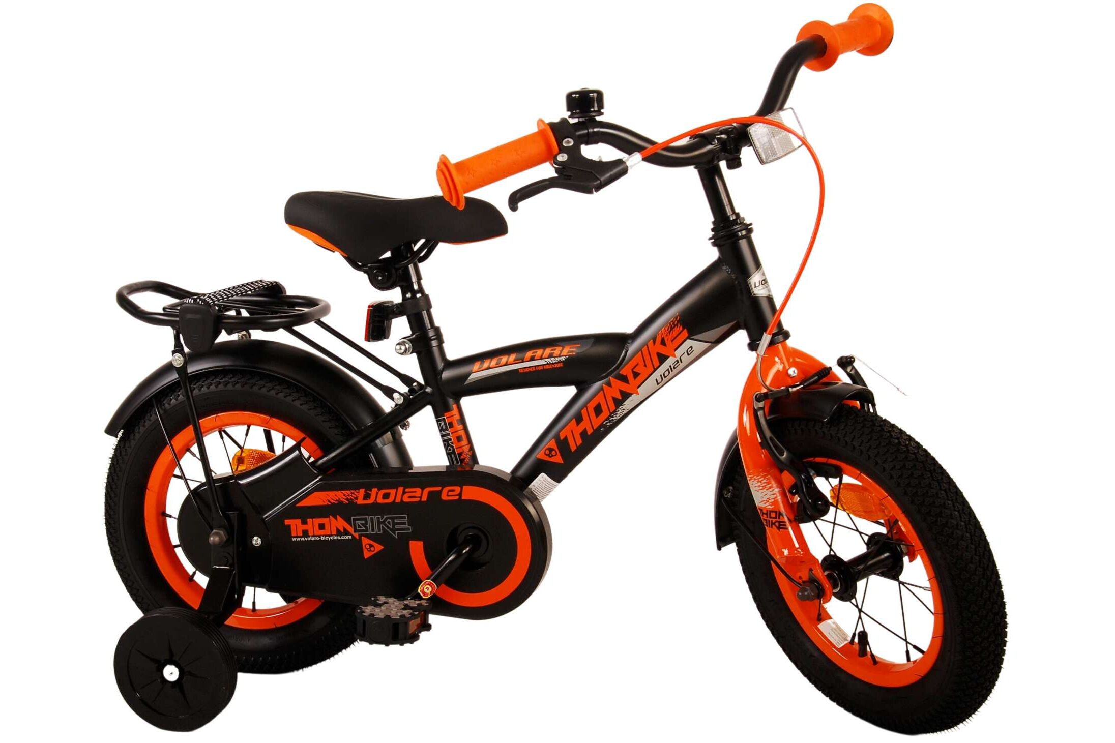 Barncykel Volare Thombike 12 tum – Svart/Orange för barn 3–4 år - 2