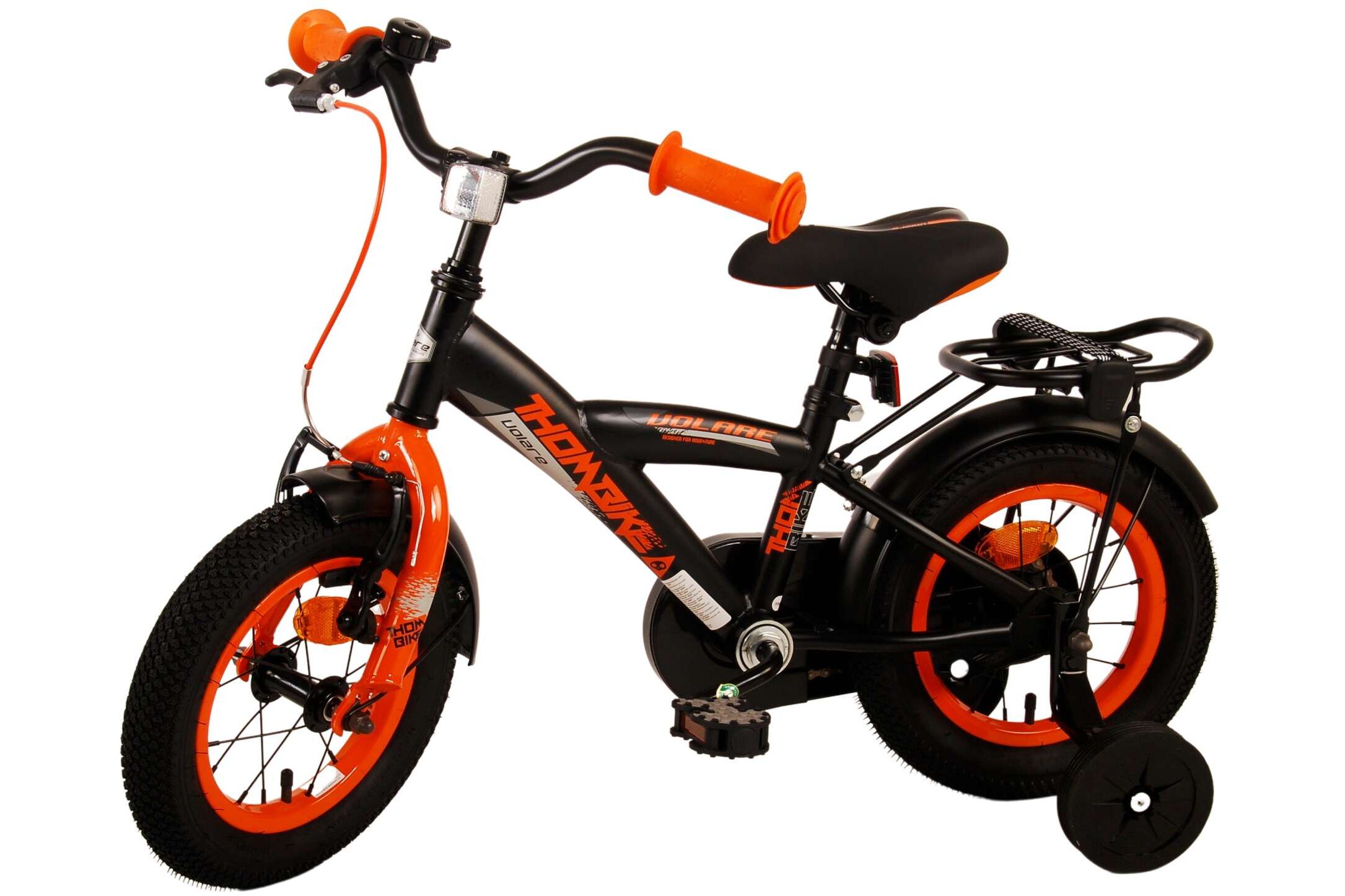 Barncykel Volare Thombike 12 tum – Svart/Orange för barn 3–4 år - 13