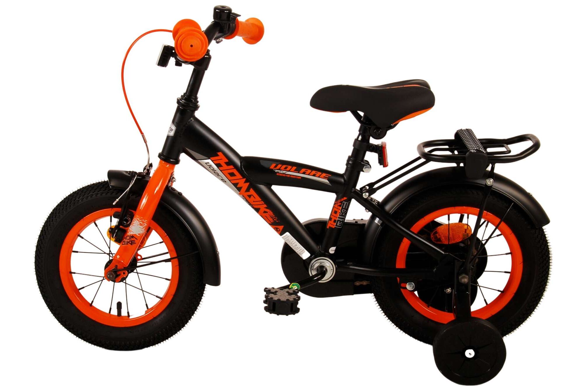 Barncykel Volare Thombike 12 tum – Svart/Orange för barn 3–4 år - 12